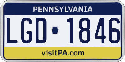 PA license plate LGD1846