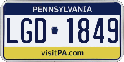 PA license plate LGD1849
