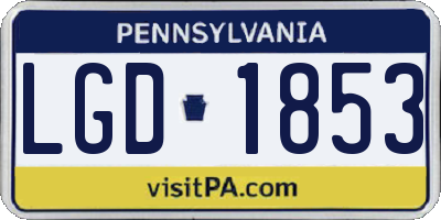 PA license plate LGD1853