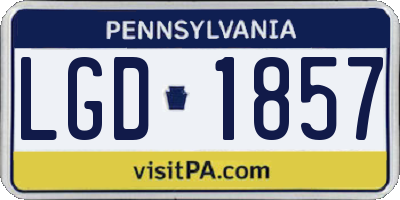 PA license plate LGD1857