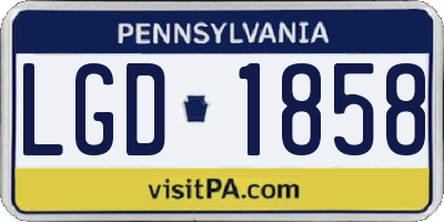PA license plate LGD1858
