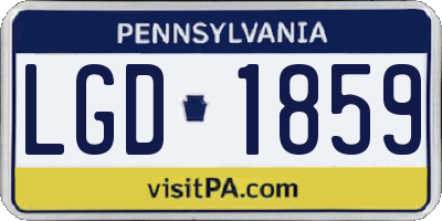 PA license plate LGD1859