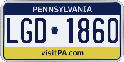 PA license plate LGD1860