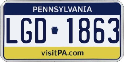 PA license plate LGD1863
