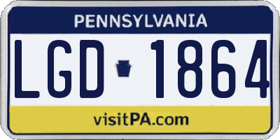 PA license plate LGD1864