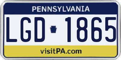 PA license plate LGD1865