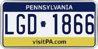 PA license plate LGD1866