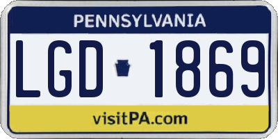 PA license plate LGD1869
