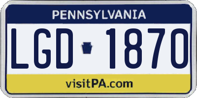 PA license plate LGD1870