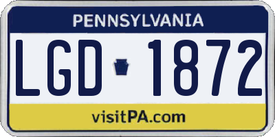 PA license plate LGD1872
