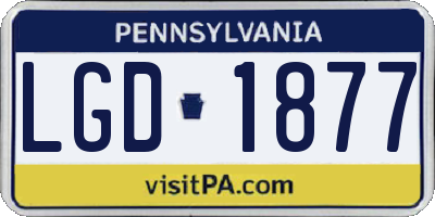 PA license plate LGD1877