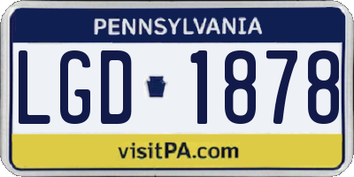 PA license plate LGD1878