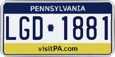 PA license plate LGD1881