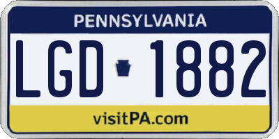 PA license plate LGD1882