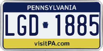 PA license plate LGD1885