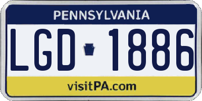 PA license plate LGD1886