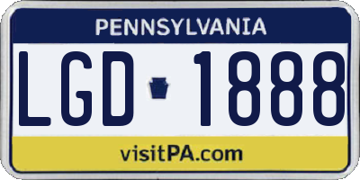 PA license plate LGD1888