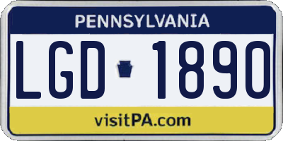 PA license plate LGD1890