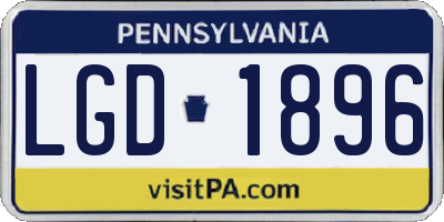 PA license plate LGD1896