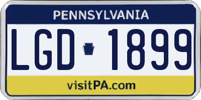PA license plate LGD1899