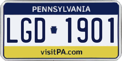 PA license plate LGD1901