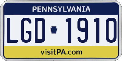 PA license plate LGD1910