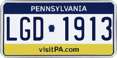 PA license plate LGD1913