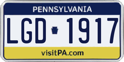 PA license plate LGD1917