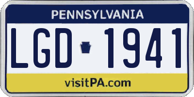 PA license plate LGD1941