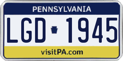 PA license plate LGD1945