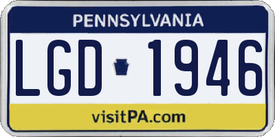 PA license plate LGD1946