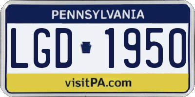 PA license plate LGD1950
