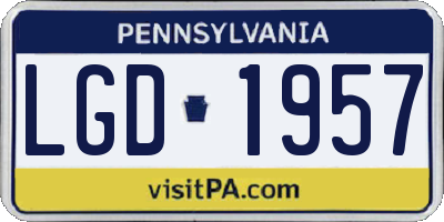 PA license plate LGD1957