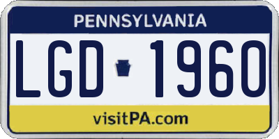 PA license plate LGD1960