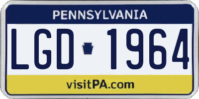 PA license plate LGD1964