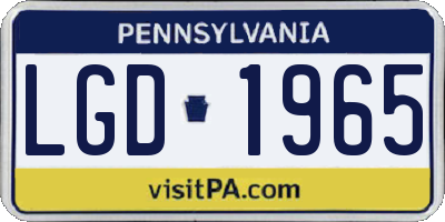 PA license plate LGD1965