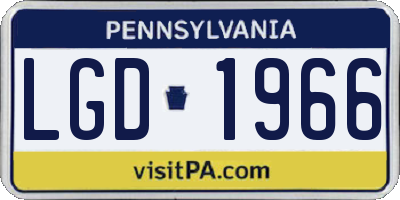 PA license plate LGD1966