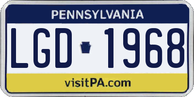 PA license plate LGD1968