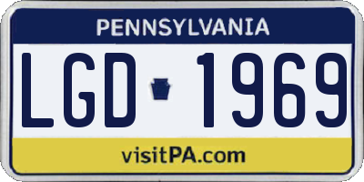 PA license plate LGD1969
