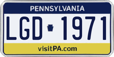 PA license plate LGD1971