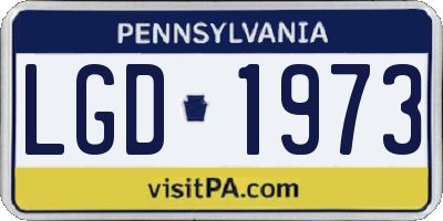 PA license plate LGD1973
