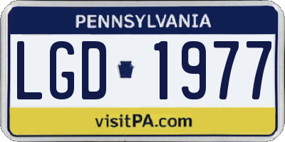 PA license plate LGD1977
