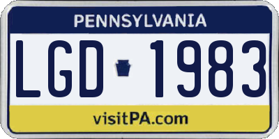 PA license plate LGD1983