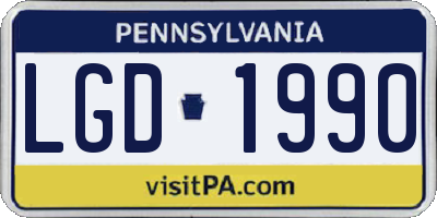 PA license plate LGD1990