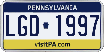 PA license plate LGD1997