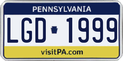 PA license plate LGD1999