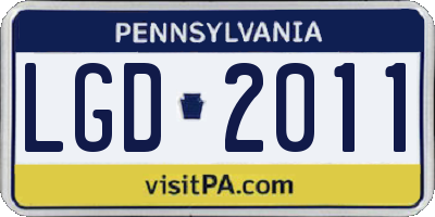 PA license plate LGD2011
