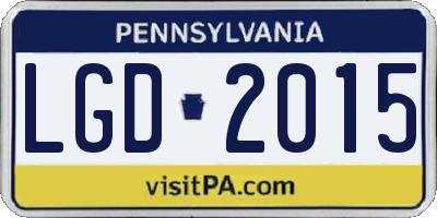 PA license plate LGD2015