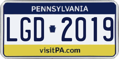 PA license plate LGD2019
