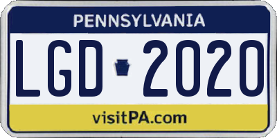 PA license plate LGD2020
